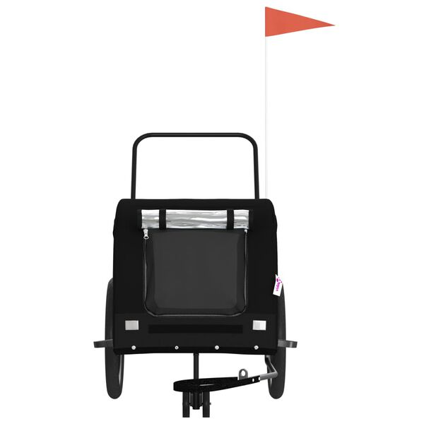vidaXL Hondenfietstrailer oxford stof en ijzer zwart