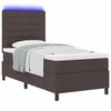vidaXL Boxspring bed met matras met LED Donkerbruin 90 x 190 cm Stof