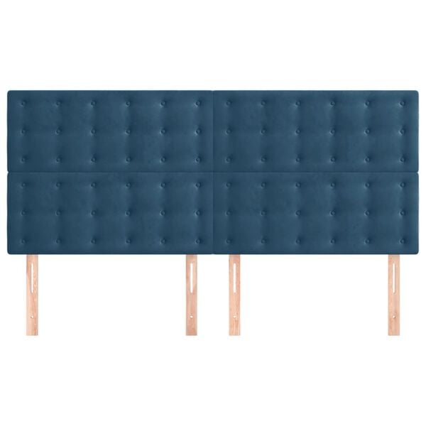 vidaXL Hoofdbord donkerblauw 160x5x118/128 cm fluweel