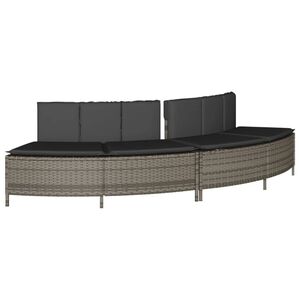 vidaXL Hottub-bankjes met kussens 2 st poly rattan grijs