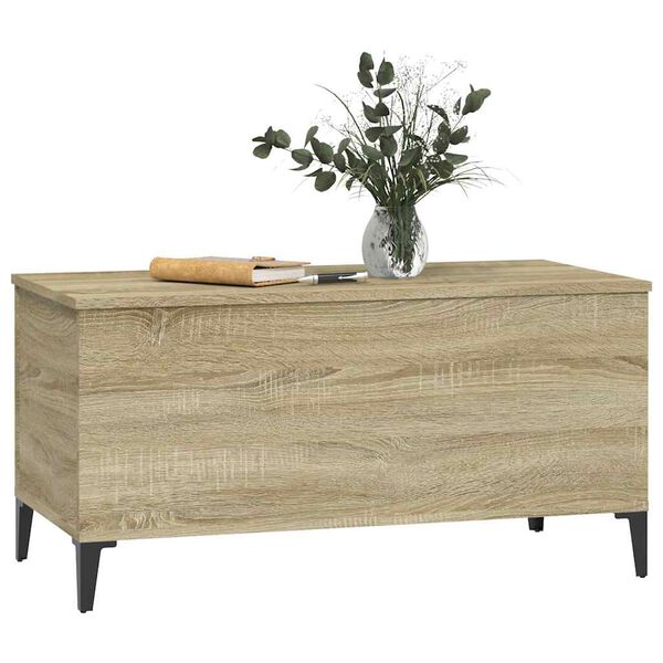 vidaXL Salontafel 90x44,5x45 cm bewerkt hout sonoma eikenkleurig