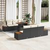 vidaXL Tuin Sofa Set met opslag 7 pcs Zwart Poly riet