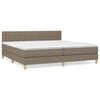 vidaXL Boxspring met matras stof taupe 200x200 cm