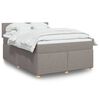 vidaXL Boxspring met matras stof taupe 140x190 cm