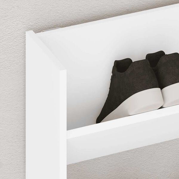 vidaXL Wandschoenenkast 80x18x60 cm bewerkt hout wit