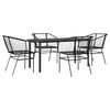 vidaXL 5-delige Tuinset poly rattan glas zwart