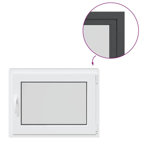 vidaXL Kelderraam "RISOR" 80x70 cm draai-kiep DIN rechts antraciet