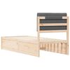 vidaXL Bedframe met Gevoerd Hoofdgedeelte Donkergrijs 75 x 190 cm