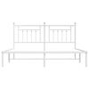 vidaXL Bedframe met hoofdbord metaal wit 160x200 cm