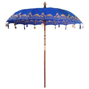 vidaXL Balinese Parasol Blauw 215 x 215 x 260 cm