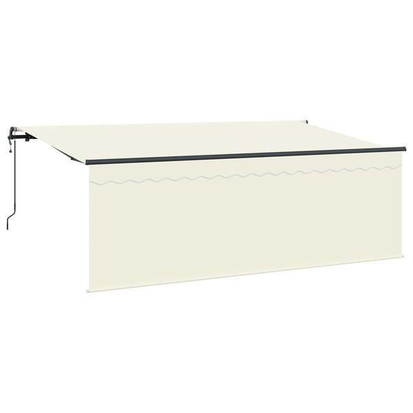 vidaXL Inklapbaar Zonnescherm Cr&egrave;me 350 x 200 cm