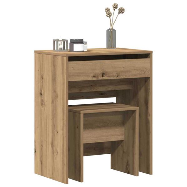 vidaXL Kaptafel artisanaal eikenkleurig 60 x 40 x 75 cm Bewerkt hout