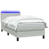vidaXL Boxspring met matras en LED fluweel lichtgrijs 100x220 cm