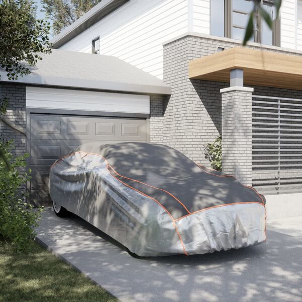 vidaXL Autohoes voor sedan hagelbescherming M zilverkleurig en grijs