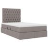 vidaXL Opbergbed met LED met matras Taupe 120 x 190 cm Polyester
