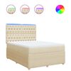 vidaXL Boxspring met matras stof cr&egrave;mekleurig 140x200 cm