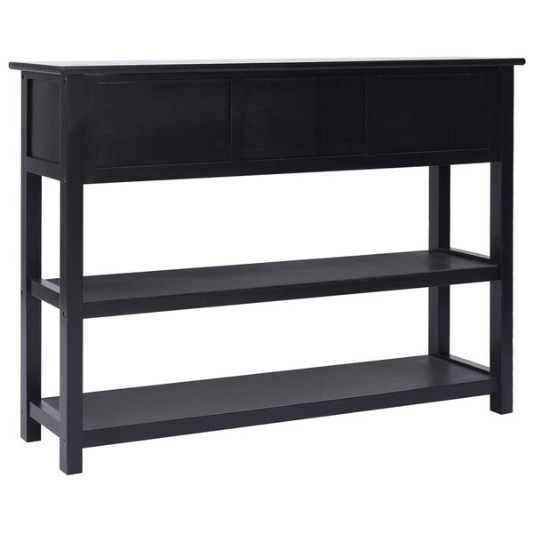 vidaXL Dressoir 108x30x76 cm massief paulowniahout zwart