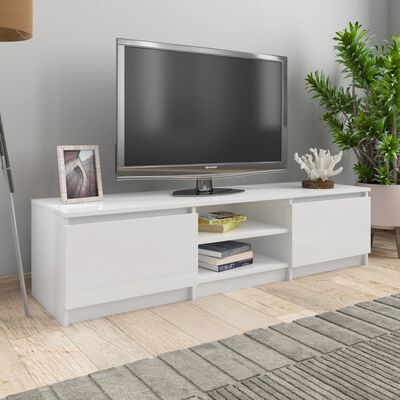 vidaXL Tv-meubel 140x40x35,5 cm bewerkt hout hoogglans wit