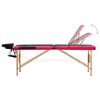 vidaXL Massagetafel inklapbaar 3 zones hout zwart en roze