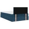 vidaXL Bed poef met matras en LED's 120x190 cm fluweel donkerblauw