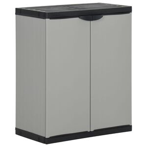 vidaXL Tuinafvalkast 68x40x85 cm polypropeen grijs en zwart
