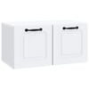vidaXL Wandbeugel TV-kast Wit 59,5 x 31 x 30 cm Bewerkt hout