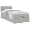 vidaXL Ottoman bed met matras 90x200cm fluweel lichtgrijs
