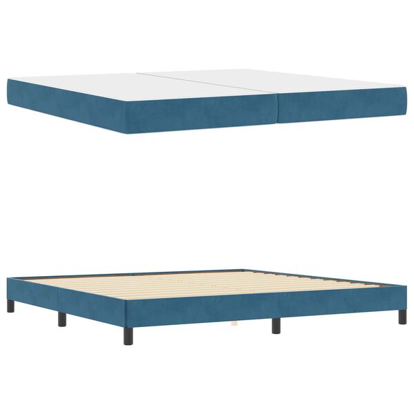 vidaXL Boxspringbed met matras Donkerblauw 200 x 200 cm Stof