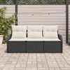 vidaXL Tuin Sofa Set met kussen met opslag 3 pcs Zwart Poly riet