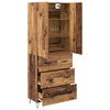 vidaXL Hoge kast met lade 2 pcs Oudhout Bewerkt hout