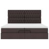 vidaXL Ottoman bed met matrassen 200x200cm stof donkerbruin