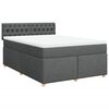 vidaXL Boxspring met matras stof donkergrijs 160x200 cm