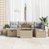 vidaXL Tuin Sofa Set 7 pcs Beige poly rattan
