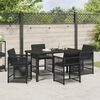 vidaXL Tuin eettafelset 5 pcs Zwart poly rattan