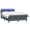vidaXL Boxspring met matras en LED fluweel donkergrijs 140x210 cm