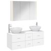 vidaXL Badkamermeubelset 4 pcs Wit Bewerkt hout en glas