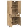 vidaXL Hoge kast met lade 2 pcs Artisan Eiken Geengineerd Hout en Glas