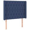 vidaXL Boxspring met matras en LED stof blauw 90x200 cm