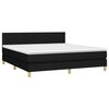 vidaXL Boxspring met matras en LED stof zwart 180x200 cm