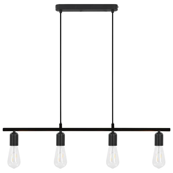 vidaXL Plafondlamp met filament peren 2 W E27 80 cm zwart