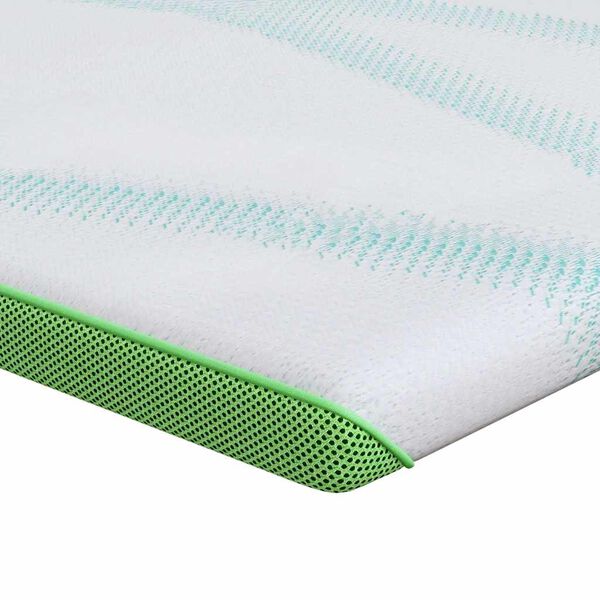 vidaXL matrastopper Wit en Groen 100 x 200 cm Jacquard Stof