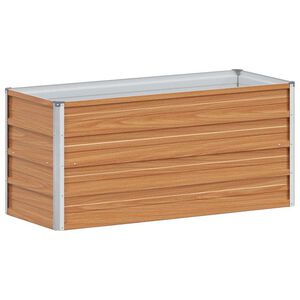 vidaXL Plantenbak verhoogd 100x40x45 cm gegalvaniseerd staal zilver
