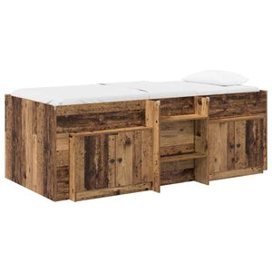 vidaXL Loft Bed Frame met Kast met opslag 3 st Oud hout Bewerkt hout