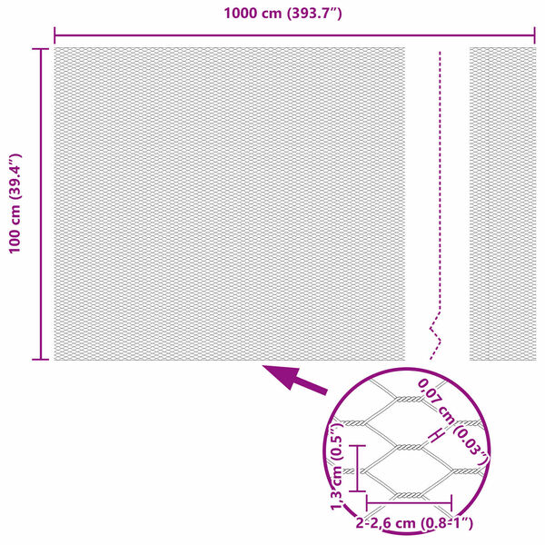 vidaXL Hexagon Hek Groen 1 x 10 m Staal