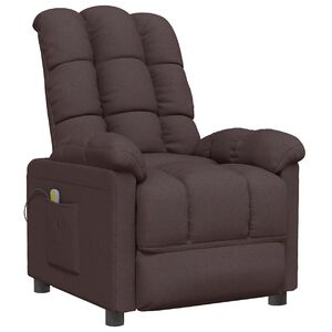 vidaXL Massagestoel stof donkerbruin