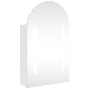 vidaXL Badkamerkast met spiegel en LED gebogen 42x13x70 cm wit