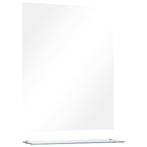 vidaXL Wandspiegel met schap 50x60 cm gehard glas