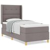 vidaXL Boxspringbed met matras met hoofdeinde Taupe 90 x 200 cm Stof