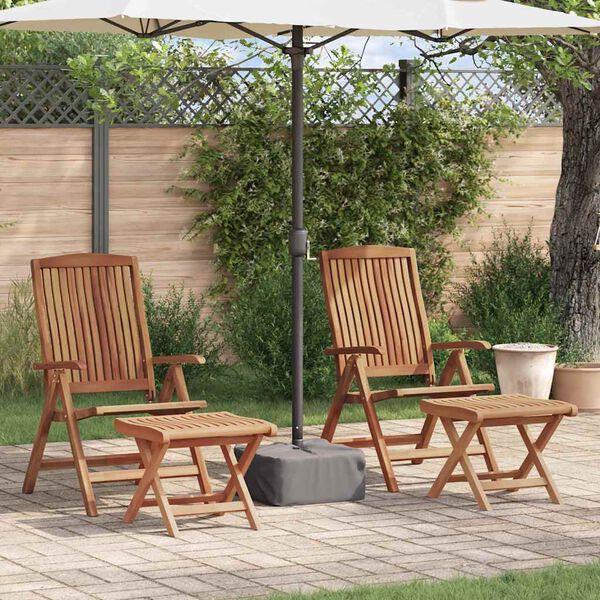 vidaXL Tuin eettafelset 4 pcs Bruin Massief Teakhout