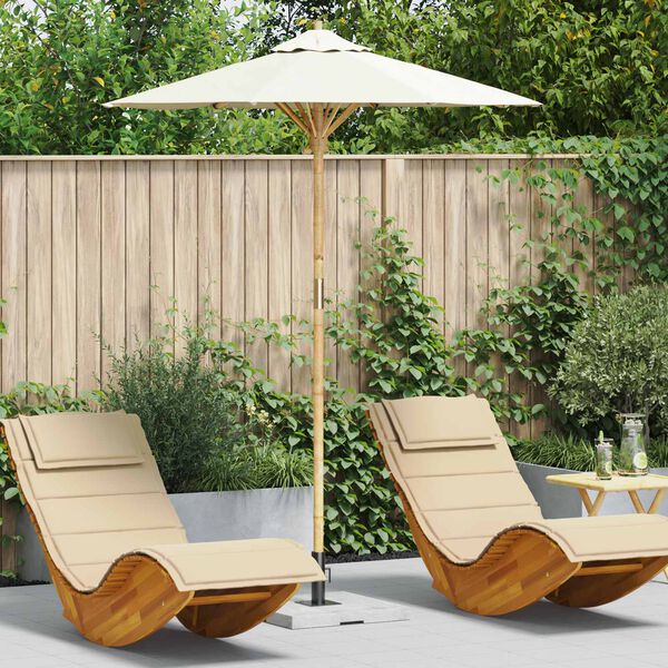 vidaXL Tuinparasol Cr&egrave;me Wit &Oslash; 270 x 260 cm Bamboe